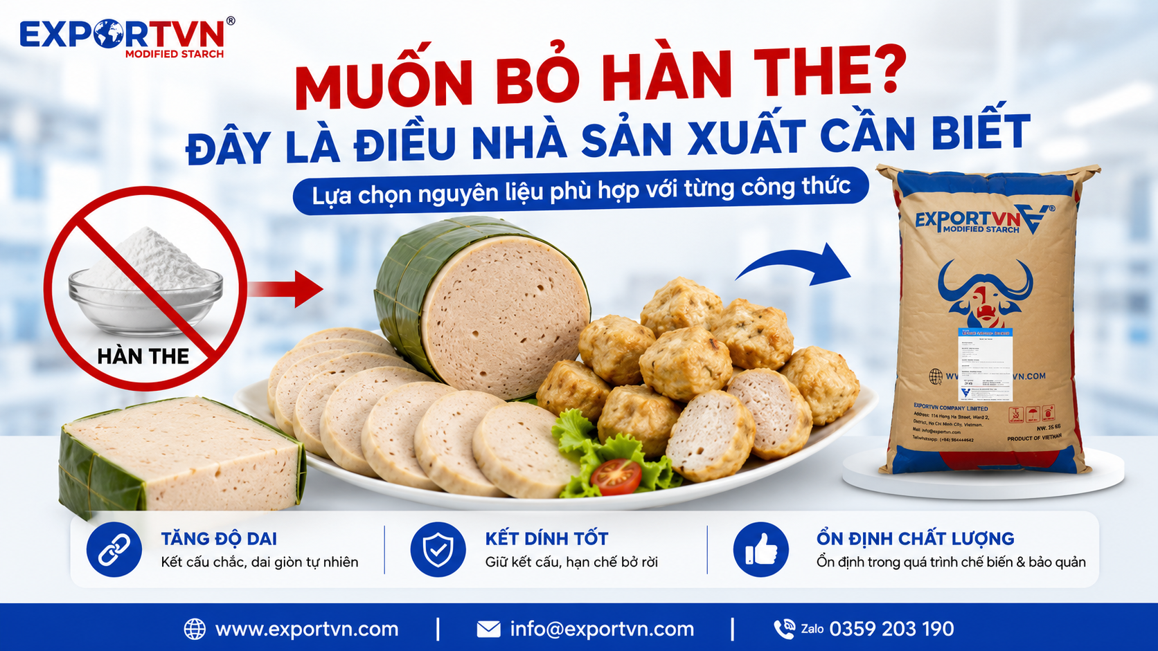 Thay thế hàn the bằng tinh bột biến tính | Những điều cần biết