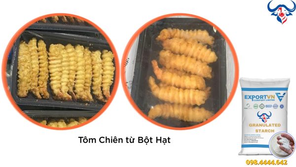 Tôm Chiên từ Bột Hạt